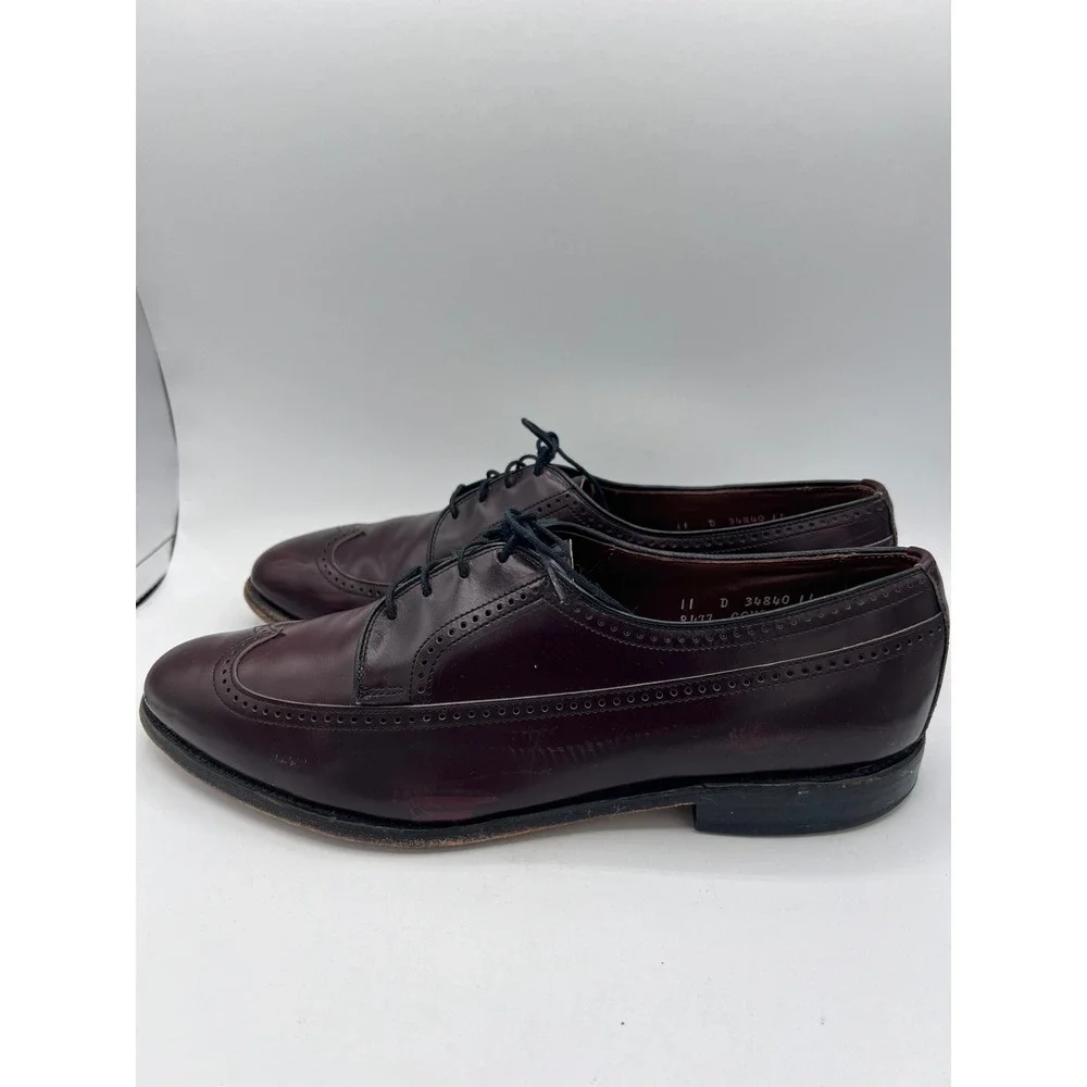 Allen Edmonds Richmond Wingtip Oxfords Mens‎ 11 D Burgundy Leather Made In USA